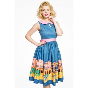 NWT Lindy Bop Venice Dress w/ Peter Pan Collar 8